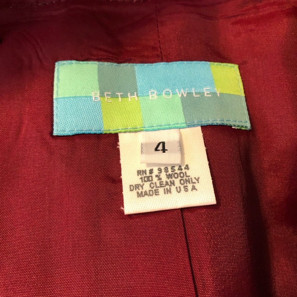 Anthropologie Beth Bowley Burgandy Wool Skirt - Picture 6 of 8